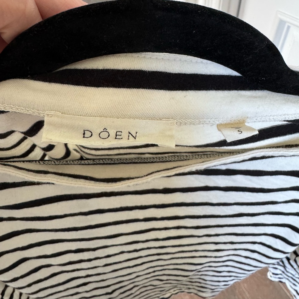 DOEN Irene tee in Black Newport Stripe - S - Picture 4 of 5